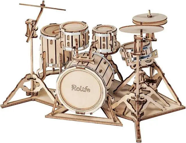 Alt view image 2 of 3 - DIY 3D Puzzle 2 Pack - Drum Kit and Electric Guitar