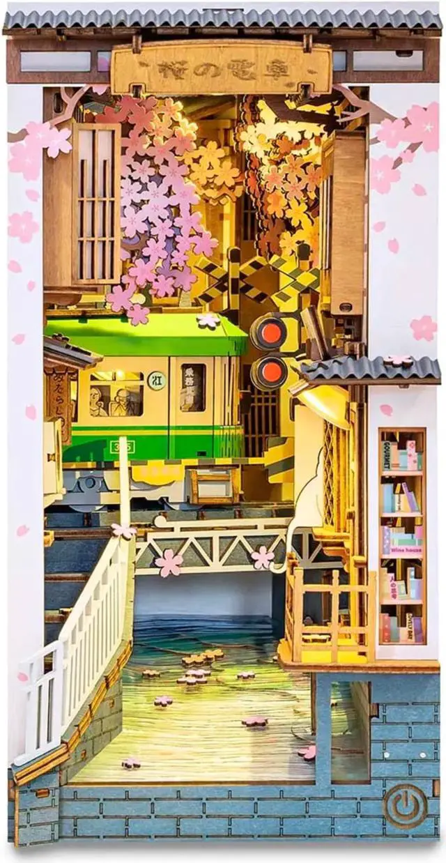 Main image of DIY 3D Book Nook Kit - Sakura Densya 340 Pcs