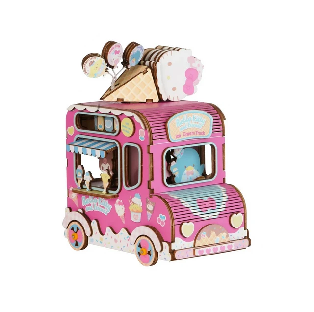 Main image of DIY 3D - Hello Kitty and Friends Ice Cream Truck Music Box 158pcs