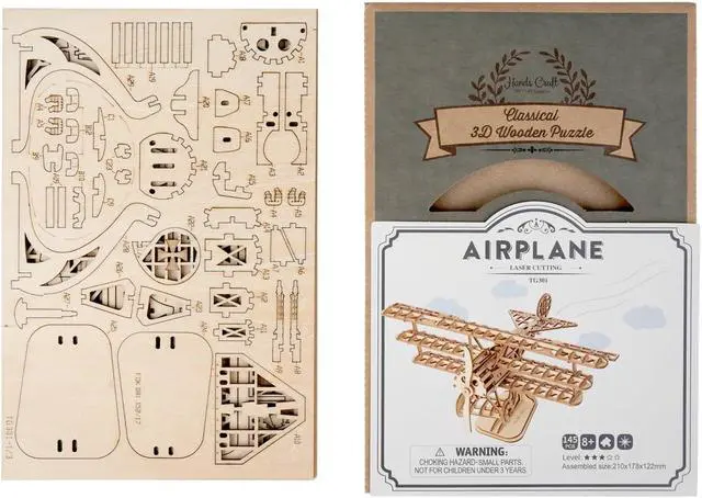 Alt view image 4 of 6 - DIY 3D Puzzle - Airplane - 145pcs