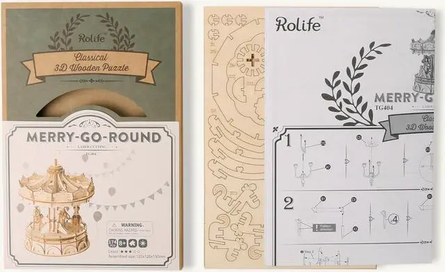 Alt view image 3 of 5 - DIY 3D Puzzle - Merry-Go-Round - 174pcs