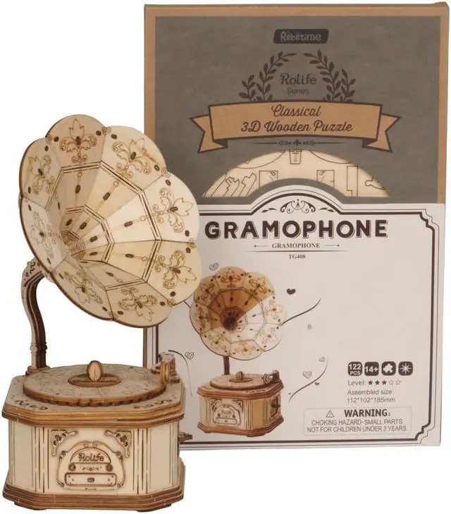 Alt view image 2 of 4 - DIY 3D Puzzle - Gramophone - 122pcs