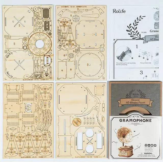 Alt view image 4 of 4 - DIY 3D Puzzle - Gramophone - 122pcs