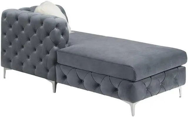 Alt view image 2 of 4 - Lausanne U Shape 3-Piece Living Room Set Upholstered in Grey Velvet Fabric