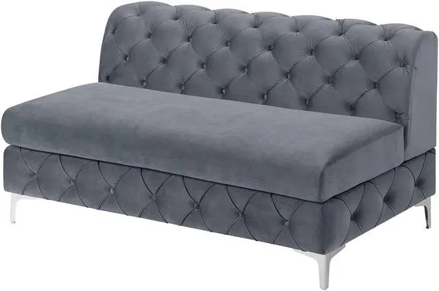 Alt view image 3 of 4 - Lausanne U Shape 3-Piece Living Room Set Upholstered in Grey Velvet Fabric
