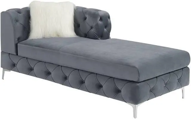 Alt view image 4 of 4 - Lausanne U Shape 3-Piece Living Room Set Upholstered in Grey Velvet Fabric
