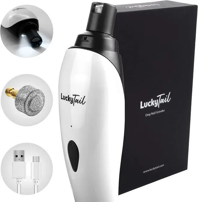 Main image of LuckyTail Dog Paw Nail Grinders / Trimmer plus 2 extra High Quality Grinding Heads