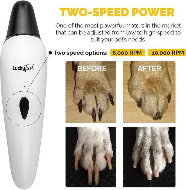 Alt view image 2 of 6 - LuckyTail Dog Paw Nail Grinders / Trimmer plus 2 extra High Quality Grinding Heads