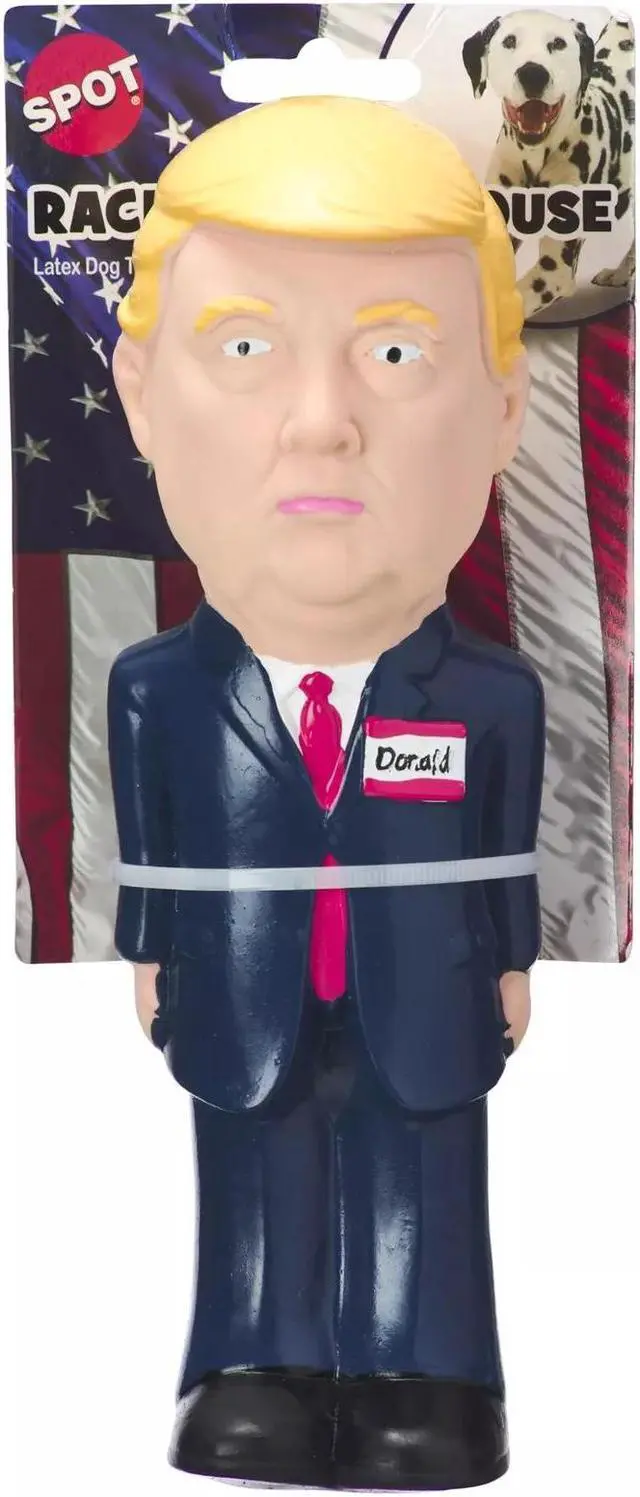 Alt view image 2 of 2 - SPOT Dog Toy Latex Donald Trump Chew Toy 8.5 inches