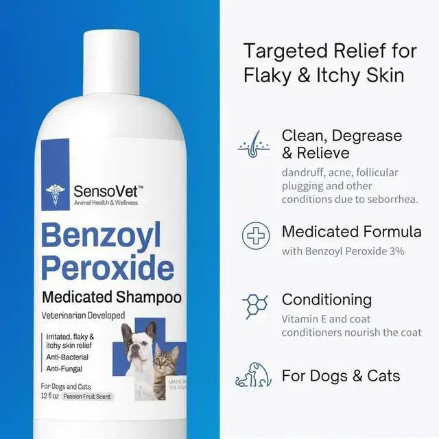 Alt view image 2 of 2 - Sensovet Benzoyl Peroxide Shampoo for Dogs & Cats - 12oz