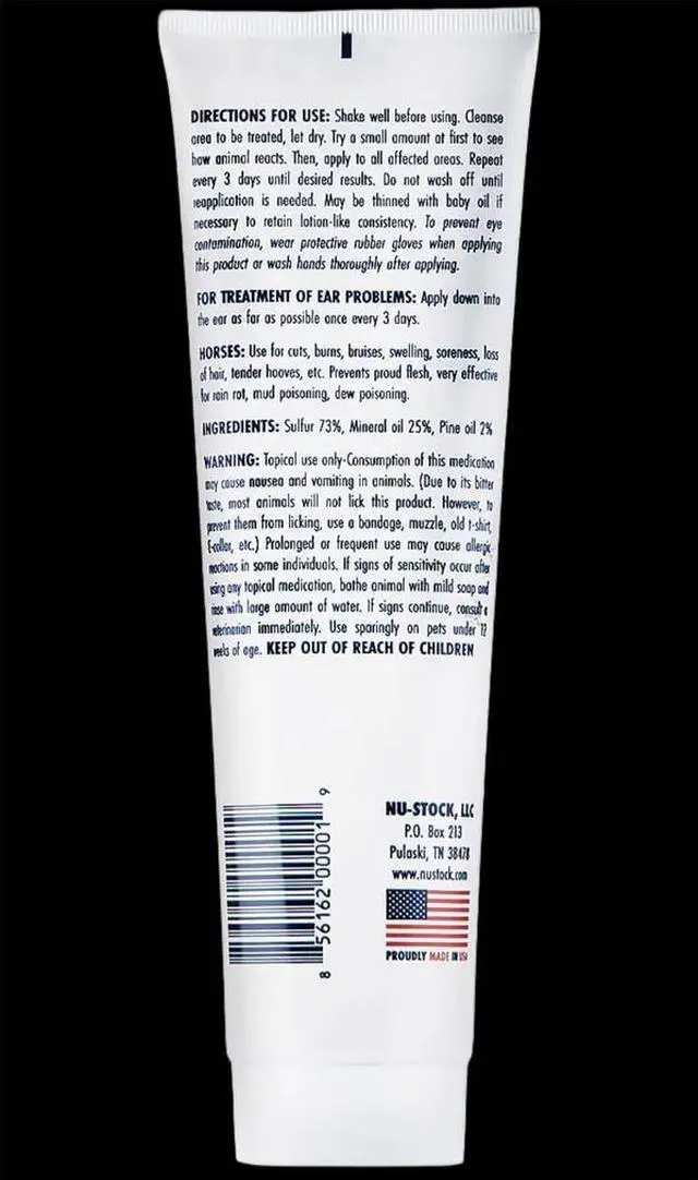 Alt view image 2 of 3 - Pierce's All Purpose Nu-Stock Ointment Mange 12oz Tube