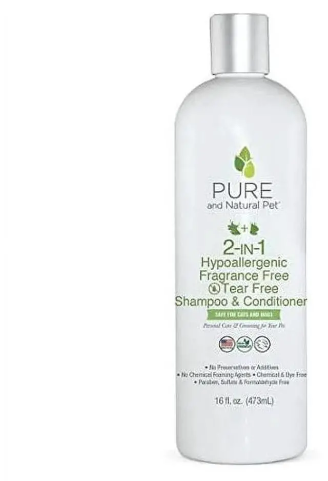 Main image of Pure and Natural Pet 2-IN-1 Hypoallergenic Fragrance-Free Tear Free Shampoo & Conditioner