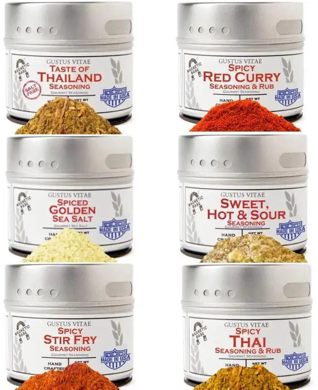 Main image of Thai Seasoning Gift Set - Tastes of Thailand - Artisanal Spice Blends Six Pack
