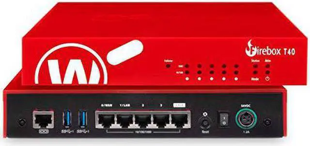 Alt view image 7 of 9 - WatchGuard Firebox T40 Network Security/Firewall Appliance - 5 Port - 1000Base-T - Gigabit Ethernet - 4 x RJ-45 - 1 Year Standard Support (US) - Tabletop