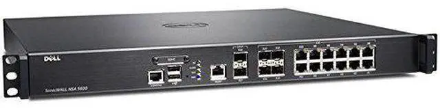 Alt view image 2 of 2 - SonicWall NSA 5600 Network Security/Firewall Appliance - 12 Port - 1000Base-T, 10GBase-X 10 Gigabit Ethernet - DES, 3DES, AES (128-bit), AES (192-bit), AES (256-bit), MD5, SHA-1 - USB - 12 x RJ-45 - 7