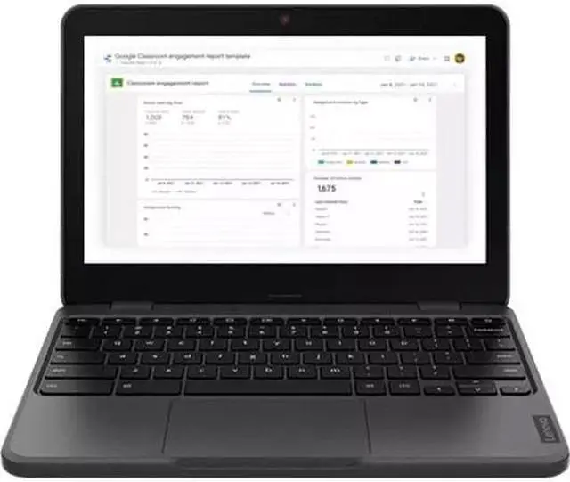 Alt view image 14 of 20 - Lenovo 100e Chromebook Gen 3 82UY0000US 11.6" Chromebook - HD - 1366 x 768 - Intel Celeron N4500 Dual-core (2 Core) 1.10 GHz - 4 GB Total RAM - 4 GB On-board Memory - 32 GB Flash Memory - Gray -