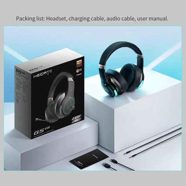 Alt view image 3 of 5 - Edifier G5BT Wireless Bluetooth Esports Game RGB Lighting Effect Headset for Smartphone(Gray)