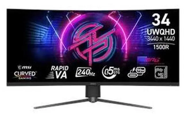 Main image of MSI 346CQRF X24 34" Class UWQHD Curved Screen Gaming LCD Monitor - 21:9 - OEM