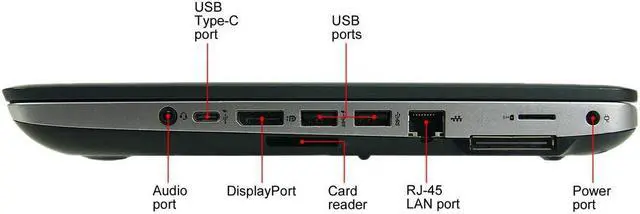 Alt view image 5 of 6 - HP ProBook 640 G2 14" Laptop - GRADE A - Intel Core i5 6th Gen 6300U (2.40 GHz) - 8 GB DDR4 Memory 256 GB SSD - Webcam - Windows 10 Pro