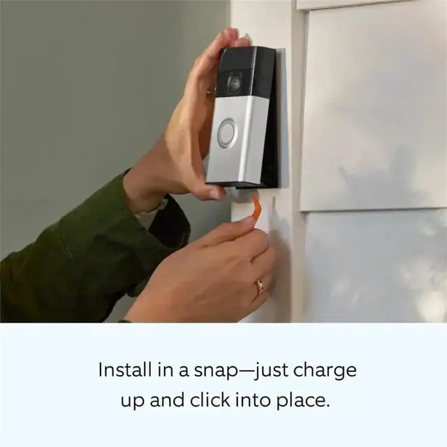 Alt view image 3 of 3 - Ring - Smart Wifi Video Doorbell, Battery-Powered, Venetian Bronze