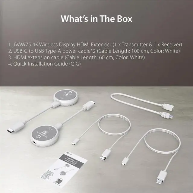 Alt view image 3 of 3 - j5create ScreenCast 4K Wireless HDMI Transmitter and Receiver, Wireless HDMI Extender