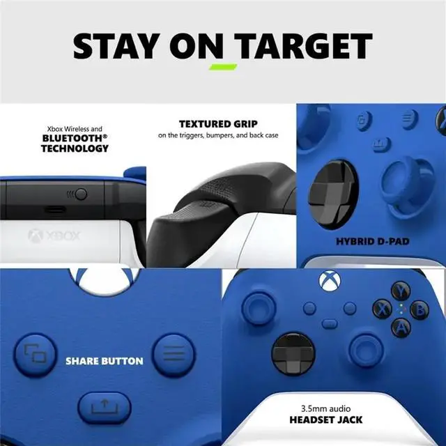 Alt view image 3 of 5 - Microsoft - Xbox Wireless Controller for Xbox Series X/S. Xbox One - Shock Blue