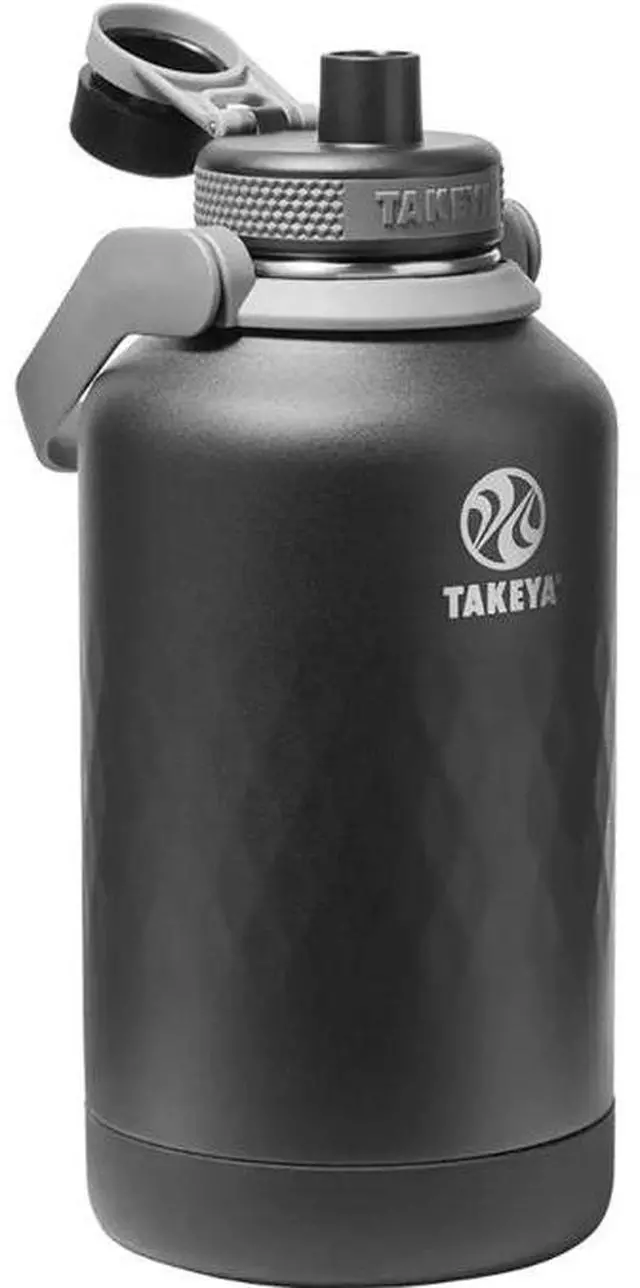 Main image of Takeya - Sport 64-oz. Wide Handle Leakproof Water Bottle with Spout Lid - Obsidian
