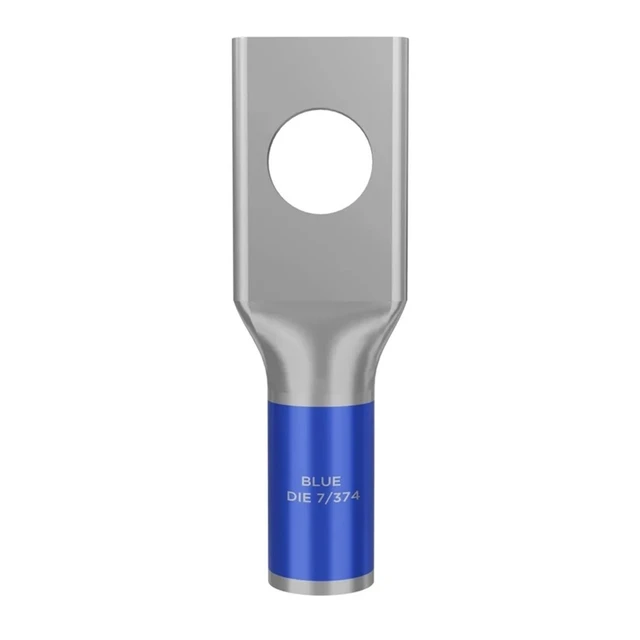 Alt view image 3 of 5 - Burndy YA6CLBOX 6 AWG 1/4" Stud Copper Compression Lug Terminal Blue (50-Pack)