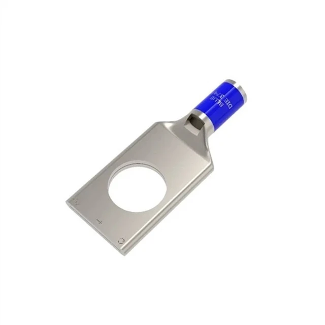 Alt view image 5 of 5 - Burndy YA6CLBOX 6 AWG 1/4" Stud Copper Compression Lug Terminal Blue (50-Pack)