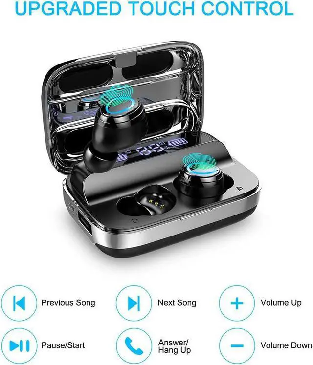 Alt view image 3 of 7 - Donerton Wireless Earbuds, Wireless 5.3 Headphones 140 Hours Playtime Earphones with Charging Case, in Ear Headset IP7 Waterproof Earbud Noise Cancelling Microphone, LCD Display, for Sports/Working