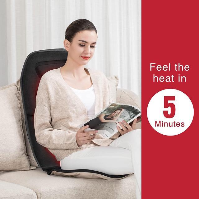 Alt view image 5 of 7 - Massage Seat Cushion with Heat,10 Vibration Motors Seat Warmer, Back Massager for Chair, Massage Chair Pad for Back,Valentines Day Gifts for Women,Men,Black