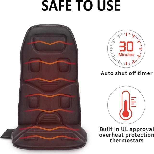 Alt view image 6 of 7 - Massage Seat Cushion with Heat,10 Vibration Motors Seat Warmer, Back Massager for Chair, Massage Chair Pad for Back,Valentines Day Gifts for Women,Men,Black