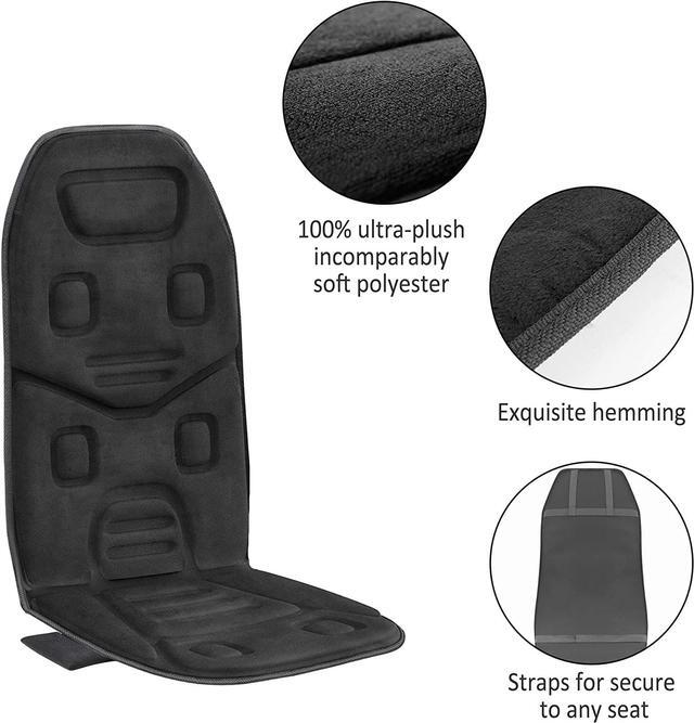 Alt view image 7 of 7 - Massage Seat Cushion with Heat,10 Vibration Motors Seat Warmer, Back Massager for Chair, Massage Chair Pad for Back,Valentines Day Gifts for Women,Men,Black