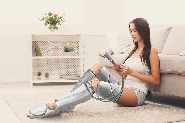 Alt view image 5 of 7 - Leg Massager for Circulation - Foot and Calf Massager, Air Compression Leg Wraps Massage Boots Machine for Home Use Leg Massage - scd Machine for Calf, Thigh and Foot Massager - Stocking Stuffers Gift