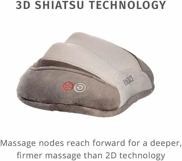 Alt view image 2 of 7 - Back and Neck Massager, Portable Shiatsu All Body Massage Pillow with Heat, Targets Upper and Lower Back, Neck and Shoulders. Lightweight for Travel