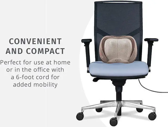 Alt view image 5 of 7 - Back and Neck Massager, Portable Shiatsu All Body Massage Pillow with Heat, Targets Upper and Lower Back, Neck and Shoulders. Lightweight for Travel