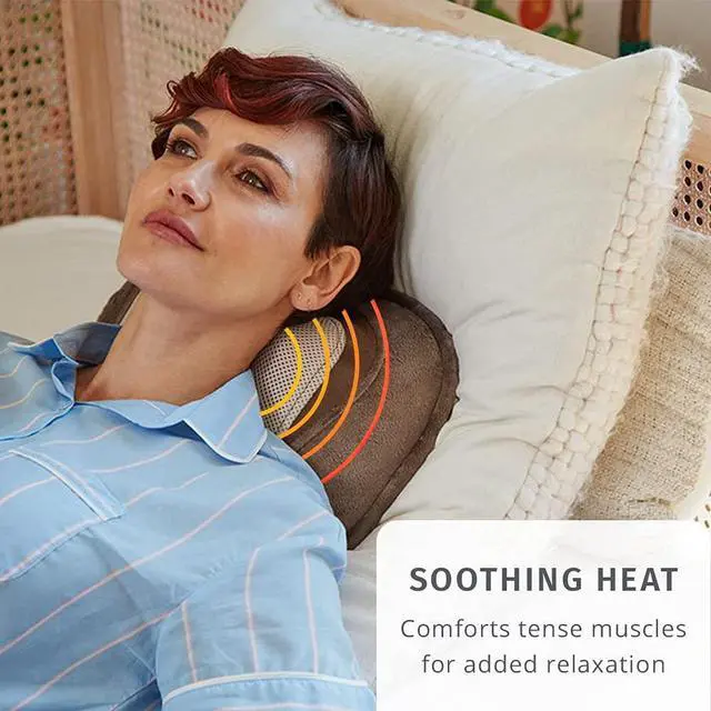 Alt view image 6 of 7 - Back and Neck Massager, Portable Shiatsu All Body Massage Pillow with Heat, Targets Upper and Lower Back, Neck and Shoulders. Lightweight for Travel