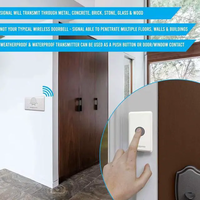 Alt view image 6 of 6 - Supply Wireless Doorbell, ERA-UTDCR Door Chime, Ideal Wireless Door Chime for Business & Home, Long Range Wireless Doorbell Goes Through Multiple Walls & Floors, Concrete, Metal & Brick