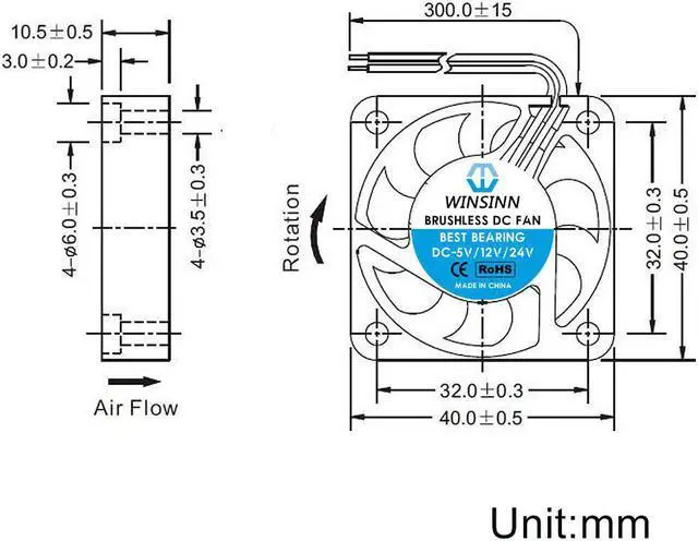 Alt view image 2 of 6 - WINSINN 40mm RGB Fan 24V, Ender 3 Fan Upgrade 24 Volt Fans LED Colorful 4010 Hydraulic Bearing, Works with Ender 3 Pro 3X CR-10S (Pack of 4Pcs)