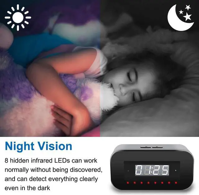 Alt view image 5 of 6 - Hidden Camera Spy Camera Mini Spy Camera 1080P Wireless Hidden WiFi Clock Camera,Hidden Nanny Cam with Night Vision,120 Ultra Wide Angle,Motion Detection,Hidden Cam,Surveillance Camera Full HD