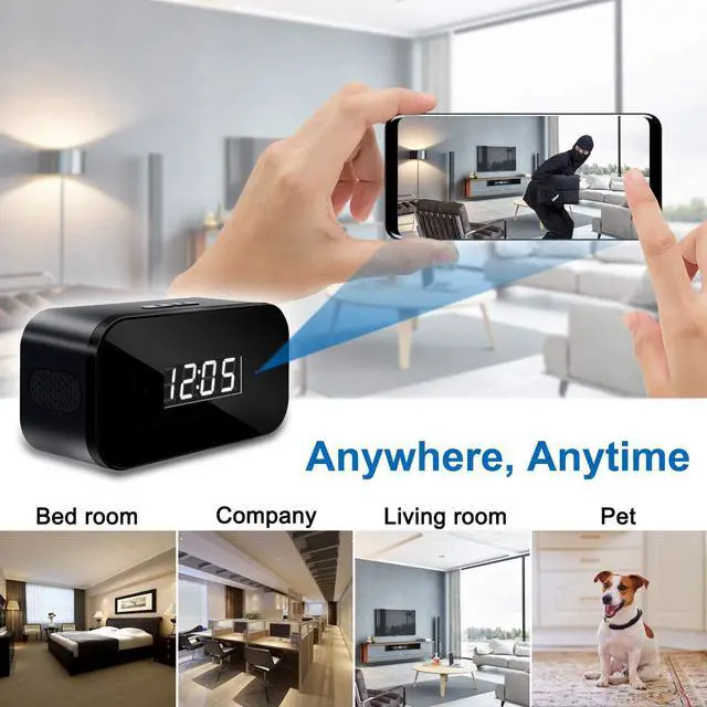 Alt view image 6 of 6 - Hidden Camera Spy Camera Mini Spy Camera 1080P Wireless Hidden WiFi Clock Camera,Hidden Nanny Cam with Night Vision,120 Ultra Wide Angle,Motion Detection,Hidden Cam,Surveillance Camera Full HD