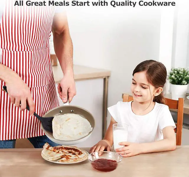 Alt view image 7 of 7 - Duxtop Ceramic Non-stick Frying Pan, Stainless Steel Induction Frying Pan, 8-Inch Stir Fry Pan with Heavy-gauge Impact-bonded Bottom, FUSION Ti