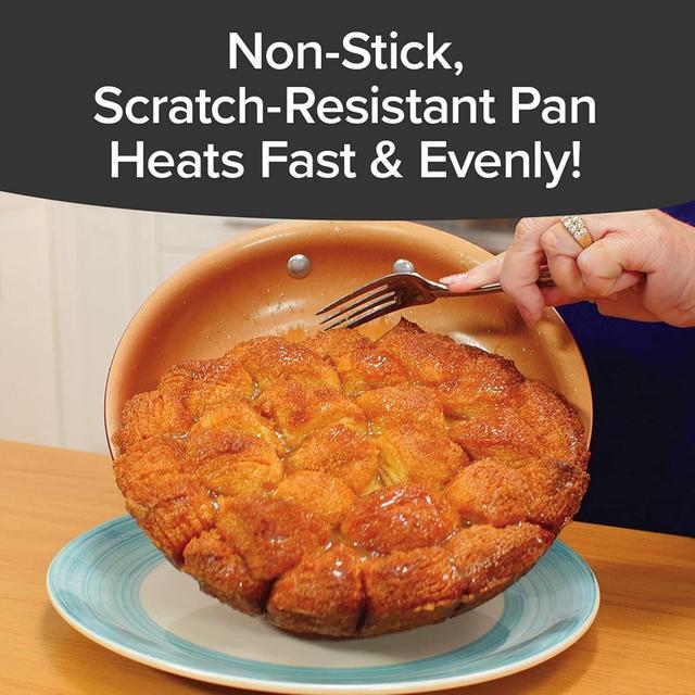Alt view image 5 of 7 - Red Copper 10 inch Pan by BulbHead Ceramic Copper Infused Non-Stick Fry Pan Skillet Scratch Resistant Without PFOA and PTFE Heat Resistant From Stove To Oven Up To 500 Degrees