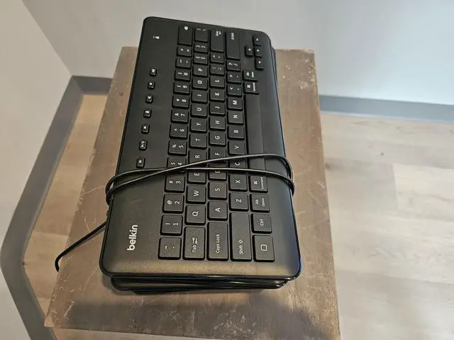 Alt view image 4 of 7 - Belkin Wired Keyboard For Apple iPad With Lightning Cable B2B124 - BLACK