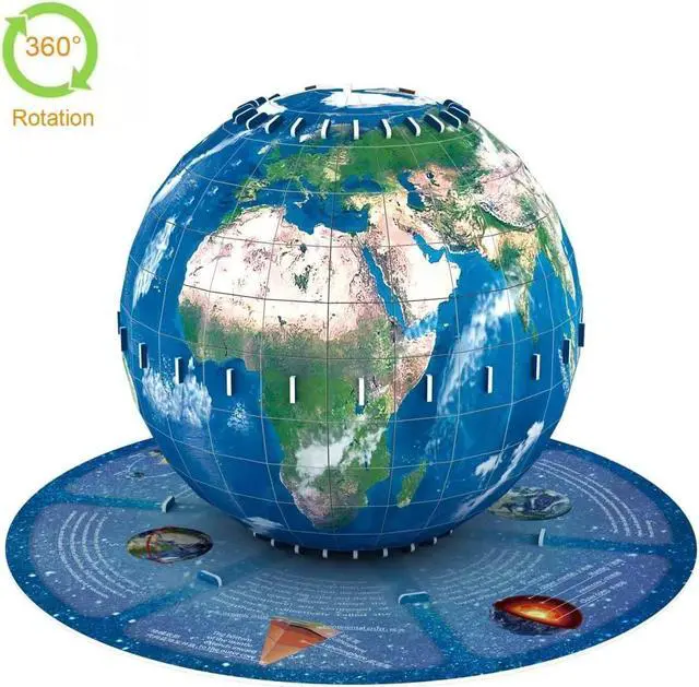 Alt view image 2 of 7 - Sourcingbay Educational 3D Earth Globe Puzzle Kit for Kids 8-14, Geography Learning Toy, 50-Piece DIY Jigsaw World Map Model - Birthday Gift for Boys and Girls!