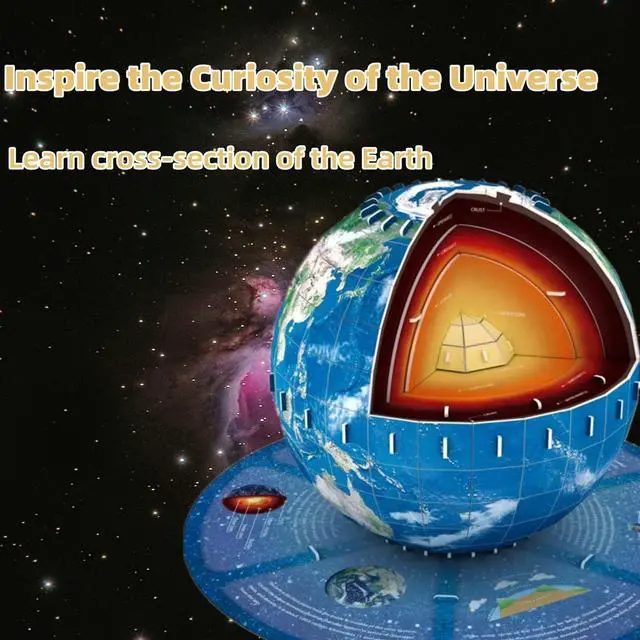 Alt view image 7 of 7 - Sourcingbay Educational 3D Earth Globe Puzzle Kit for Kids 8-14, Geography Learning Toy, 50-Piece DIY Jigsaw World Map Model - Birthday Gift for Boys and Girls!