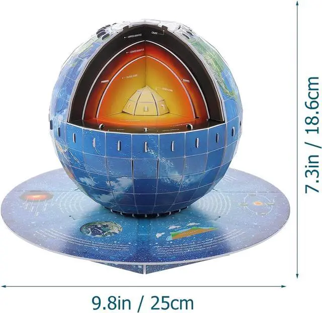 Alt view image 4 of 7 - Sourcingbay Educational 3D Earth Globe Puzzle Kit for Kids 8-14, Geography Learning Toy, 50-Piece DIY Jigsaw World Map Model - Birthday Gift for Boys and Girls!