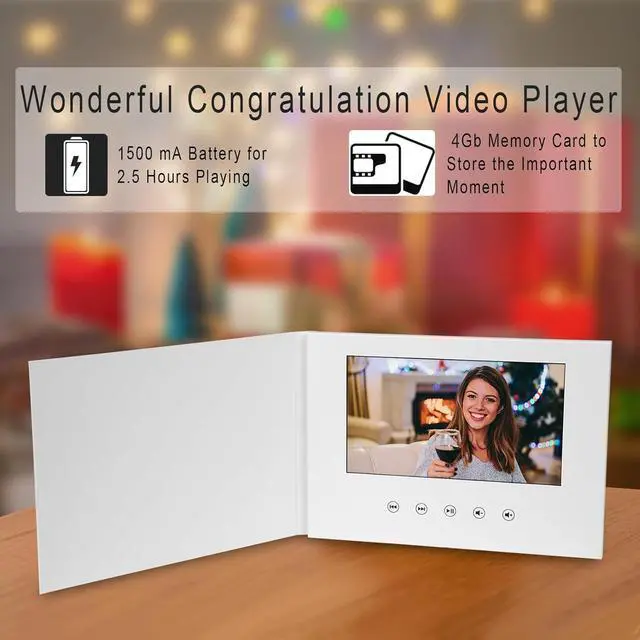 Alt view image 2 of 7 - Sourcingbay Personalized Video Greeting Card | Customizable Video Book with 7 HD IPS Display | 4GB Memory & Rechargeable Battery | Perfect for Weddings, Events, and Heartfelt Messages