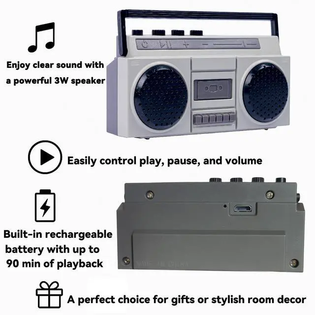 Alt view image 2 of 7 - Sourcingbay Ultra-Compact Wireless Mini Boom Box  Rechargeable, Portable Sound with Swivel Handle  Loud & Clear Audio, USB Charging, for Kids & Adults