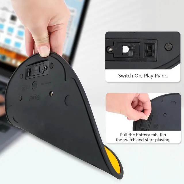 Alt view image 3 of 7 - Sourcingbay Piano Keyboard Mouse Pad with Wrist Rest  Interactive Music Mat with Sound Keys  Fun Gift for Musicians & Office Desk Accessories  Battery Powered Novelty Toy